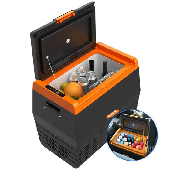 Refrigerador Portátil Elber 35L Black Line para Caminhão Camping Preta 12v 24v