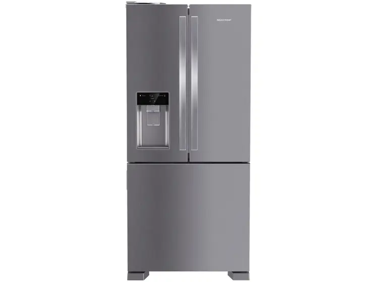 Refrigerador Inverse Brastemp 515L Frost Free com Dispenser de Água e Gelo Inox BRH85