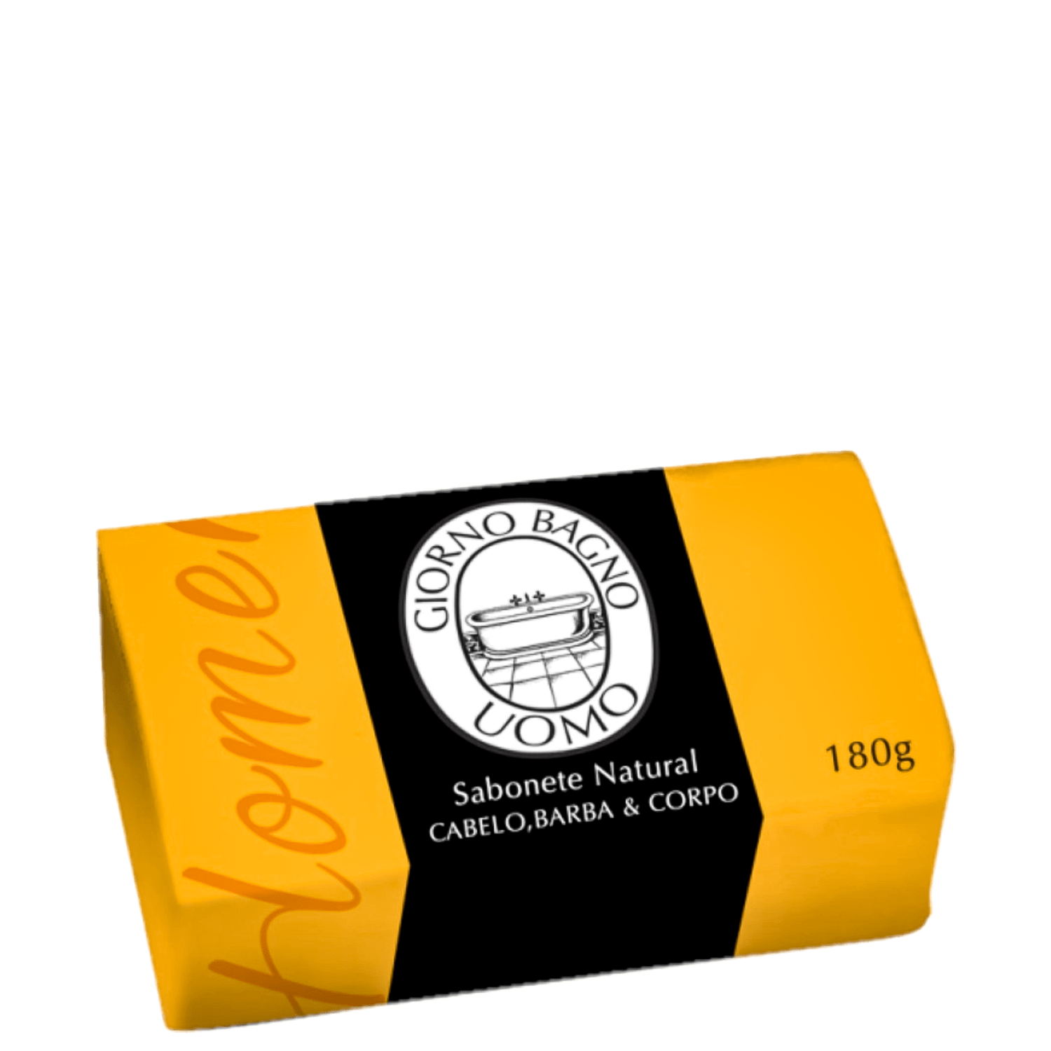 Sabonete em Barra Giorno Uomo Cabelo Barba e Corpo Amarelo 180g