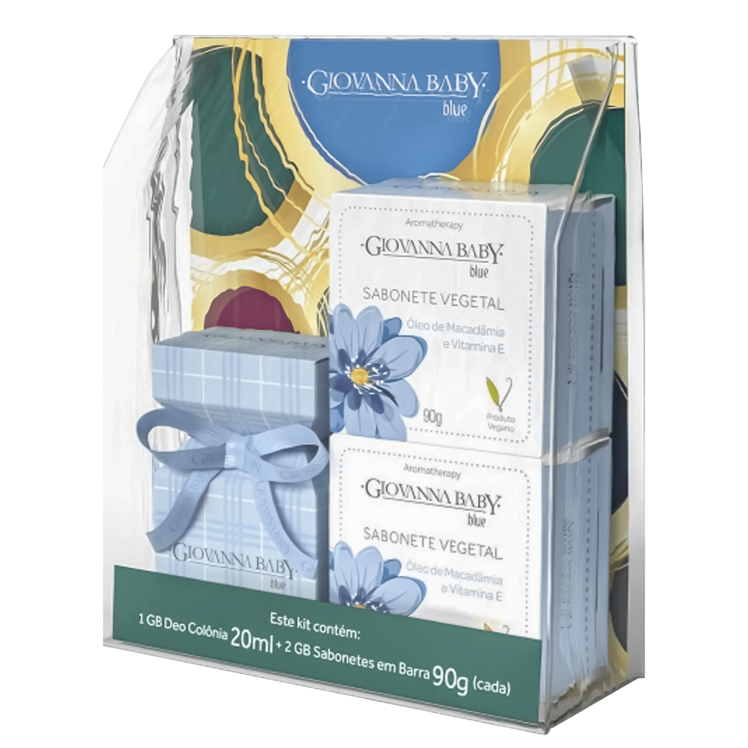 Kit Giovanna Baby Necéssaire Deo Colônia + 2 Sabonetes em Barra Blue