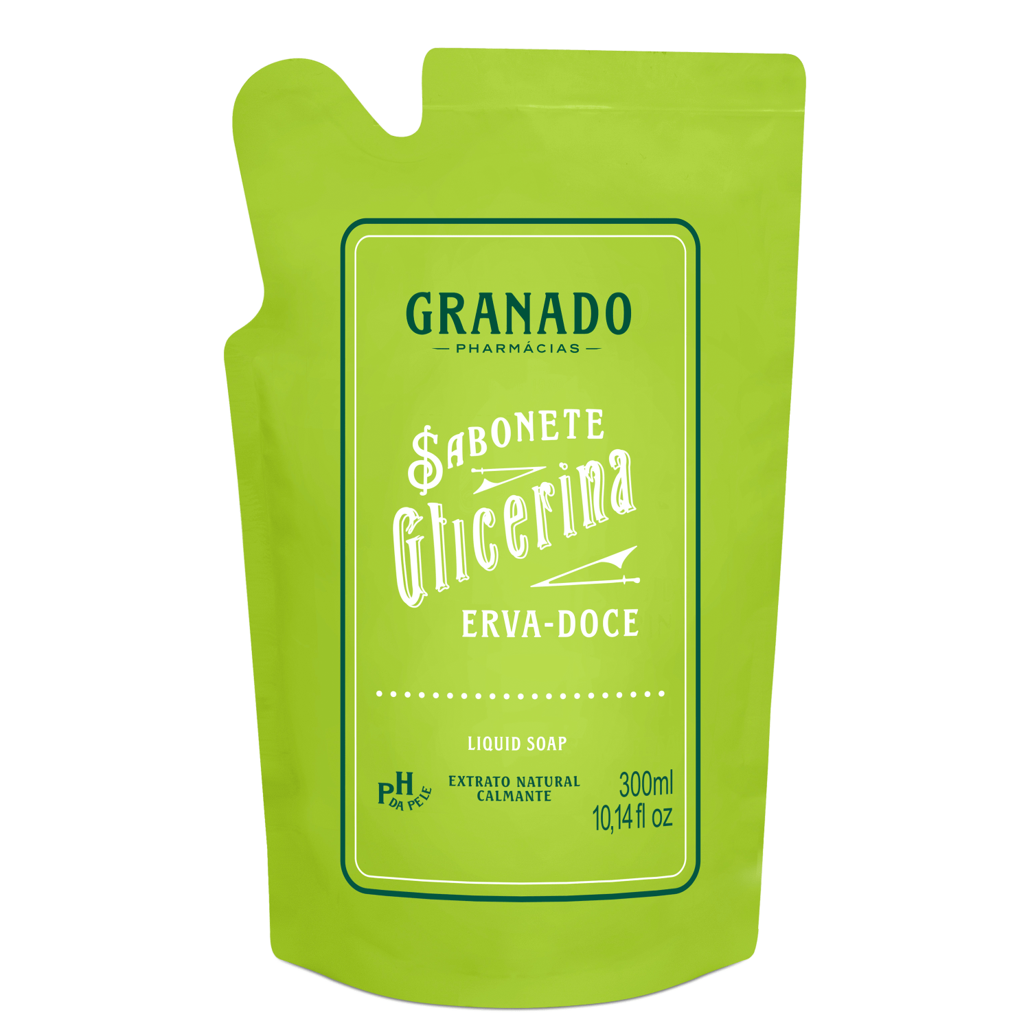 Sabonete Líquido Refil Granado Glicerina Erva-Doce 300ml