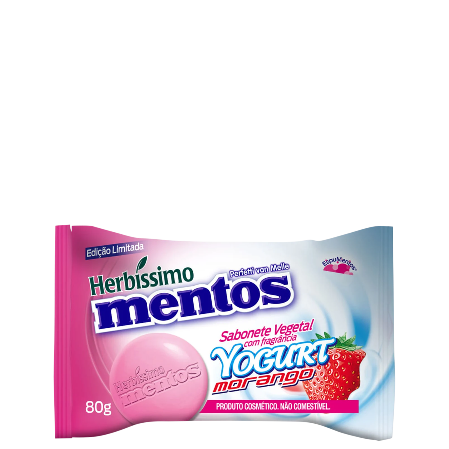 Sabonete Vegetal Herbíssimo Mentos Yogurt Morango 80g