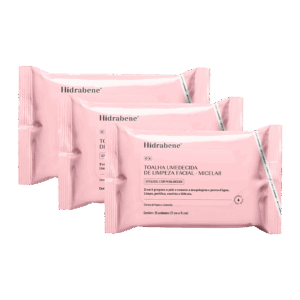 Kit Toalha Umedecida de Limpeza Facial Hidrabene 3 unidades