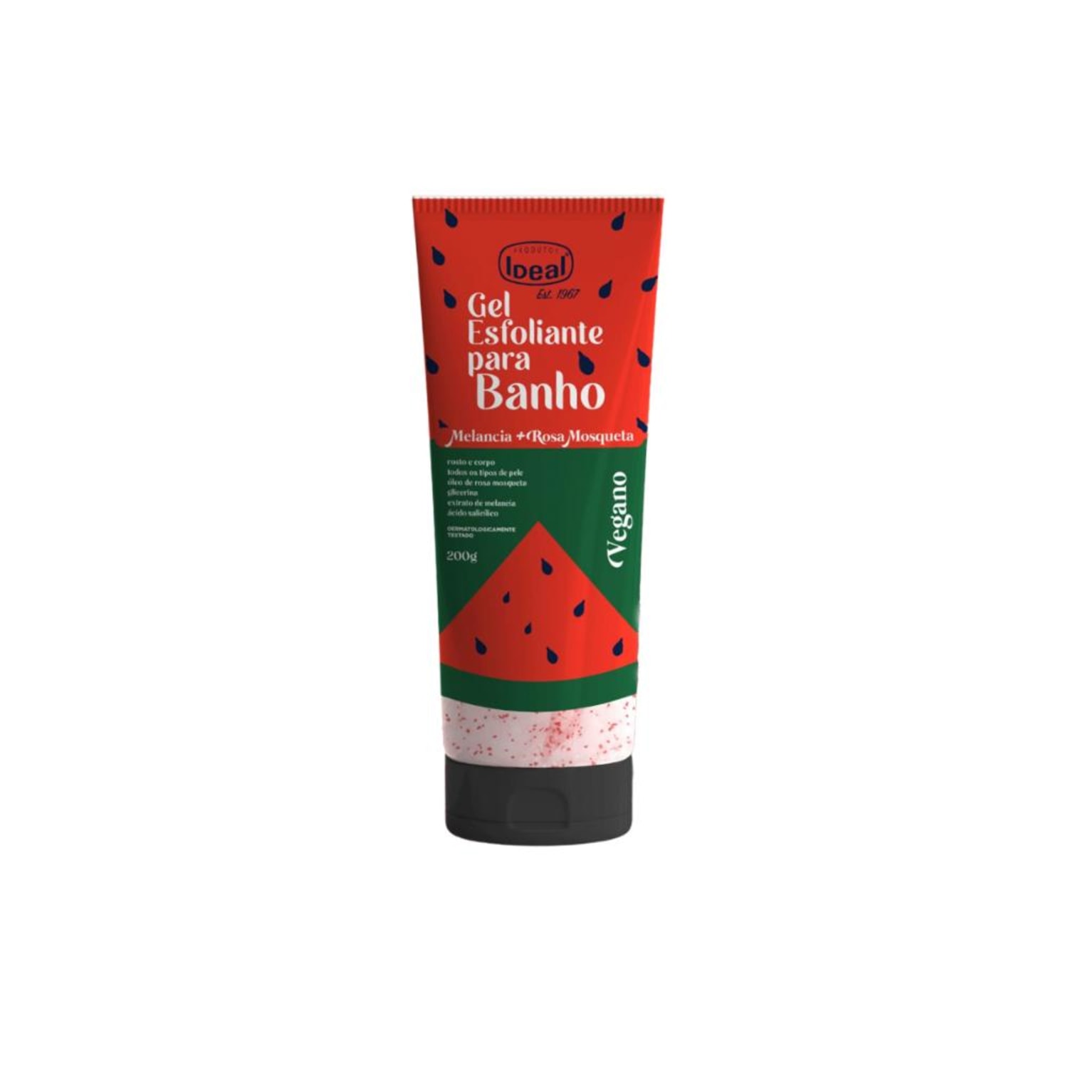 Gel Esfoliante Ideal Melancia Rosa Mosqueta Para Banho 200g