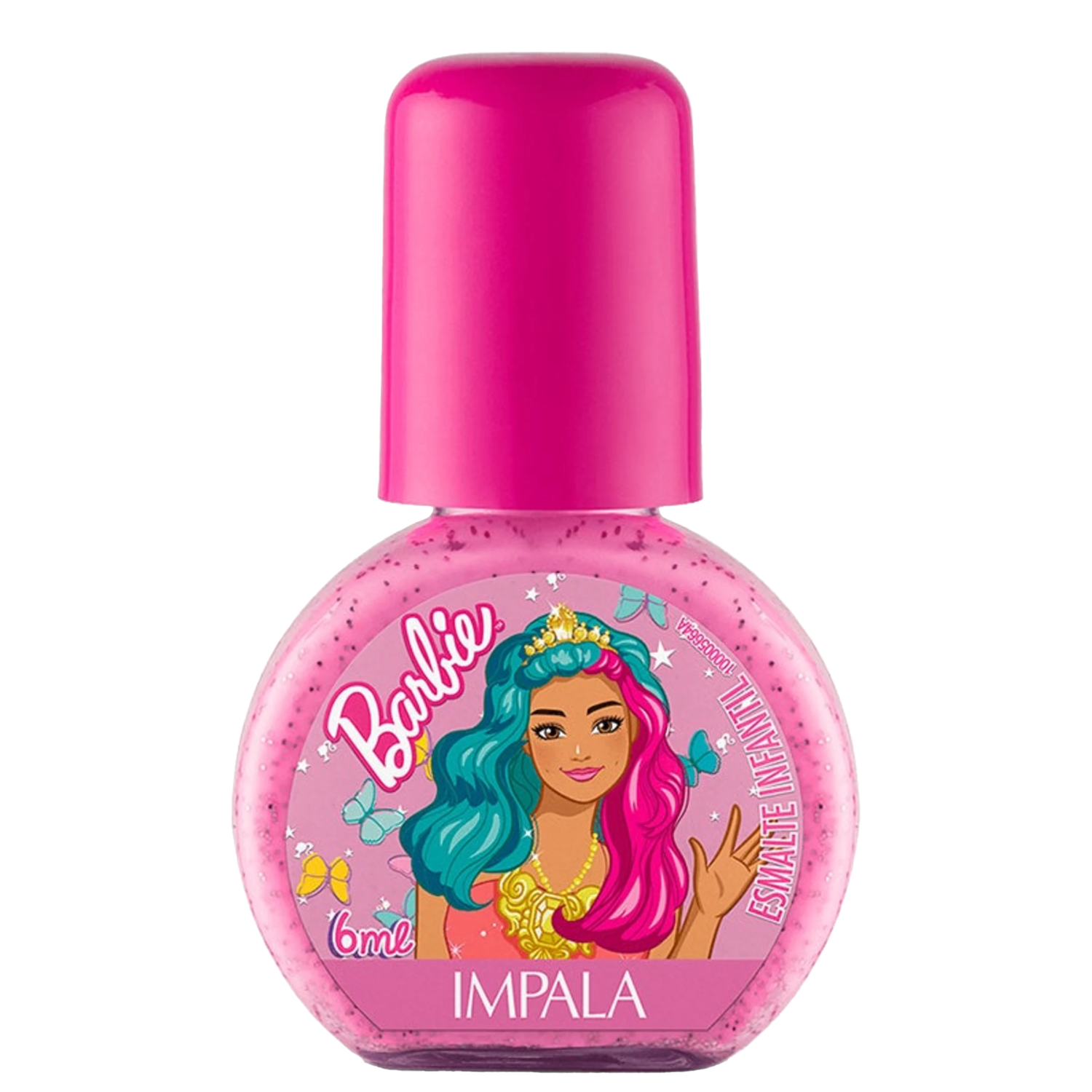 Esmalte Infantil Glitter Impala Barbie Brilho Encantado 6ml
