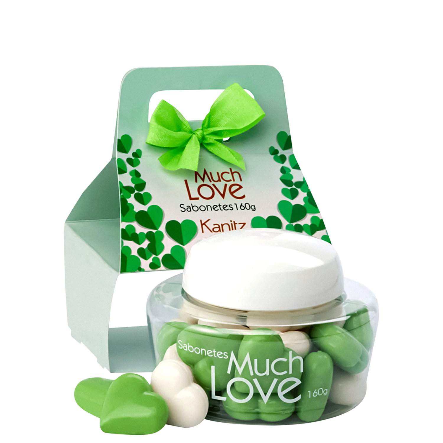 Sabonetes Kanitz Much Love Mini Coração Green 160g