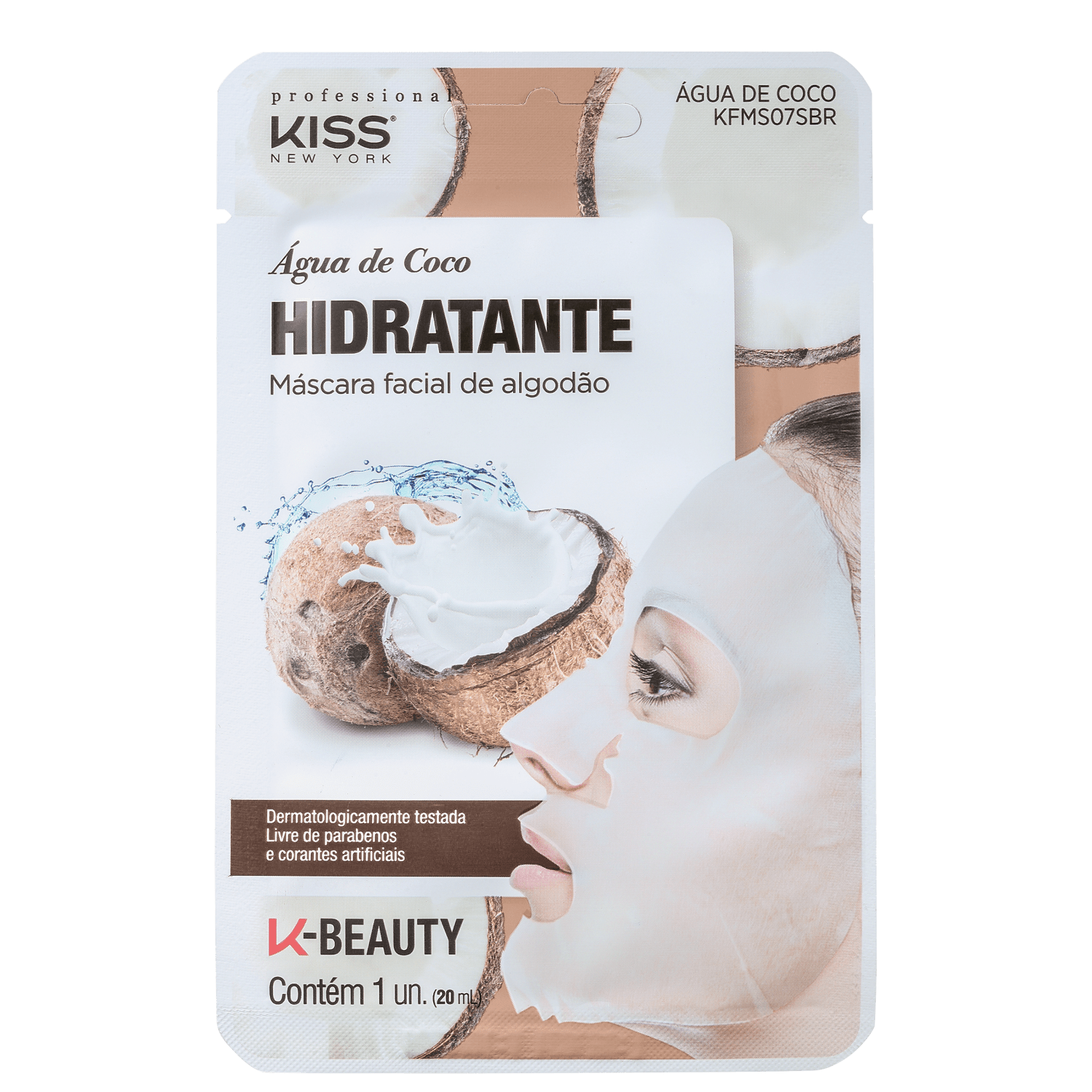 Máscara Hidratante Kiss New York Água de Coco 20ml