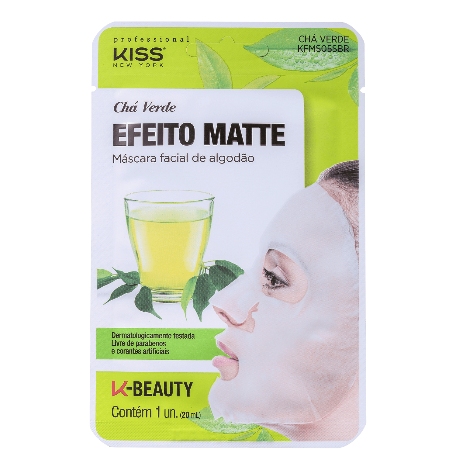 Máscara Matificante Kiss New York Chá Verde 20ml