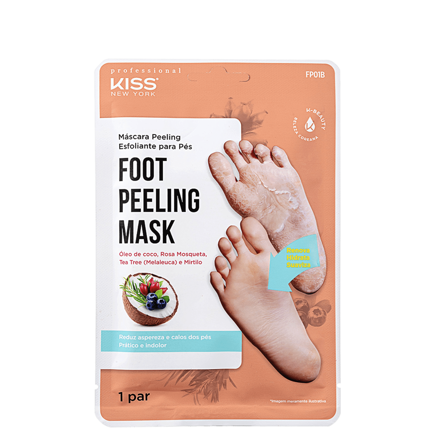 Máscara Peeling Esfoliante para os Pés Kiss New York Professional 51g