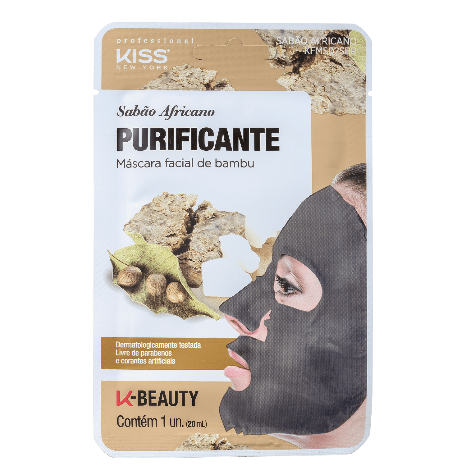 Máscara de Limpeza Facial Kiss New York Sabão Africano Purificante 20ml