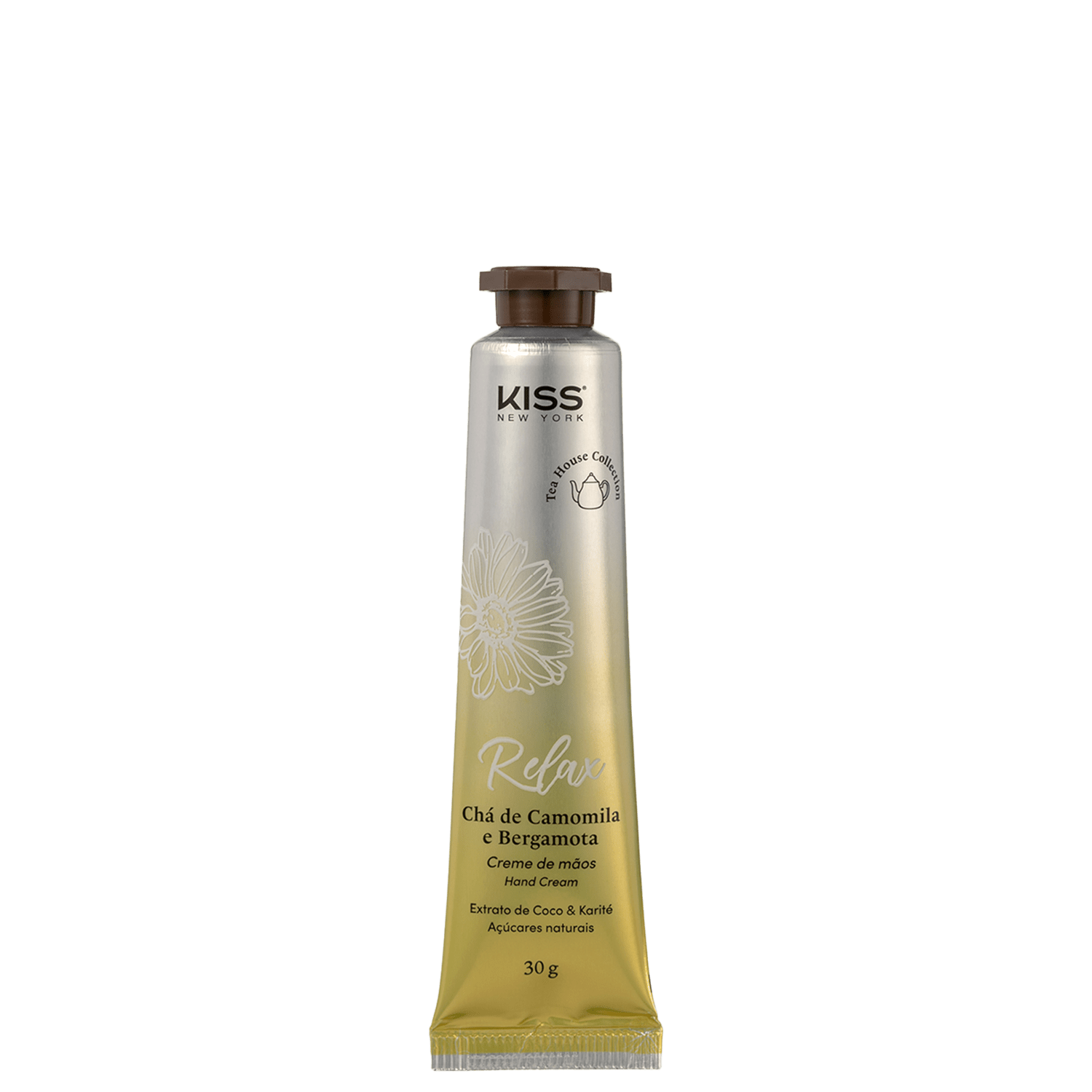 Creme para Mãos Kiss New York Tea House Collection Relax Chá de Camomila e Bergamota 30g