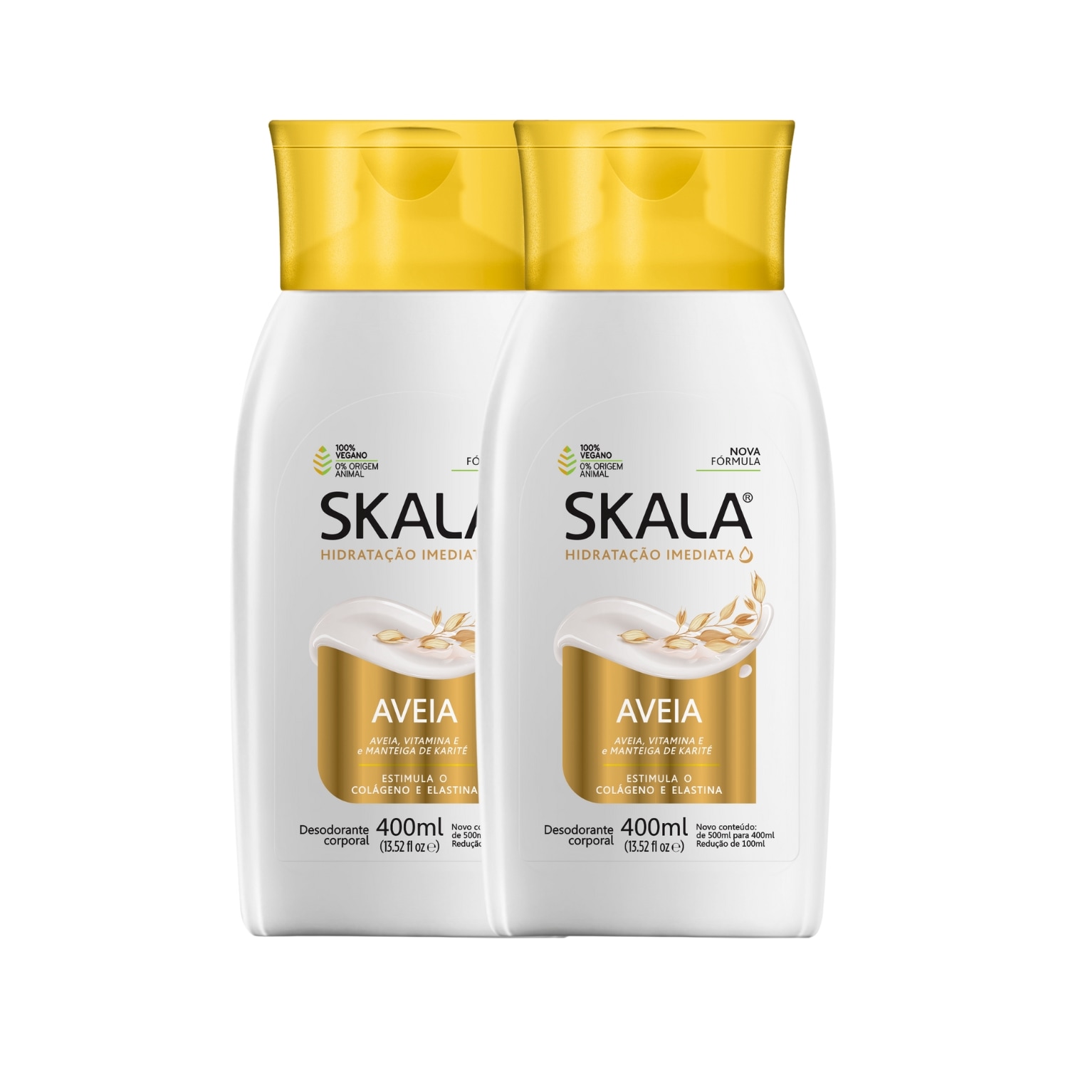Kit 2 Loção Creme Corporal Skala Aveia Vegano Hidratante 2 Produtos