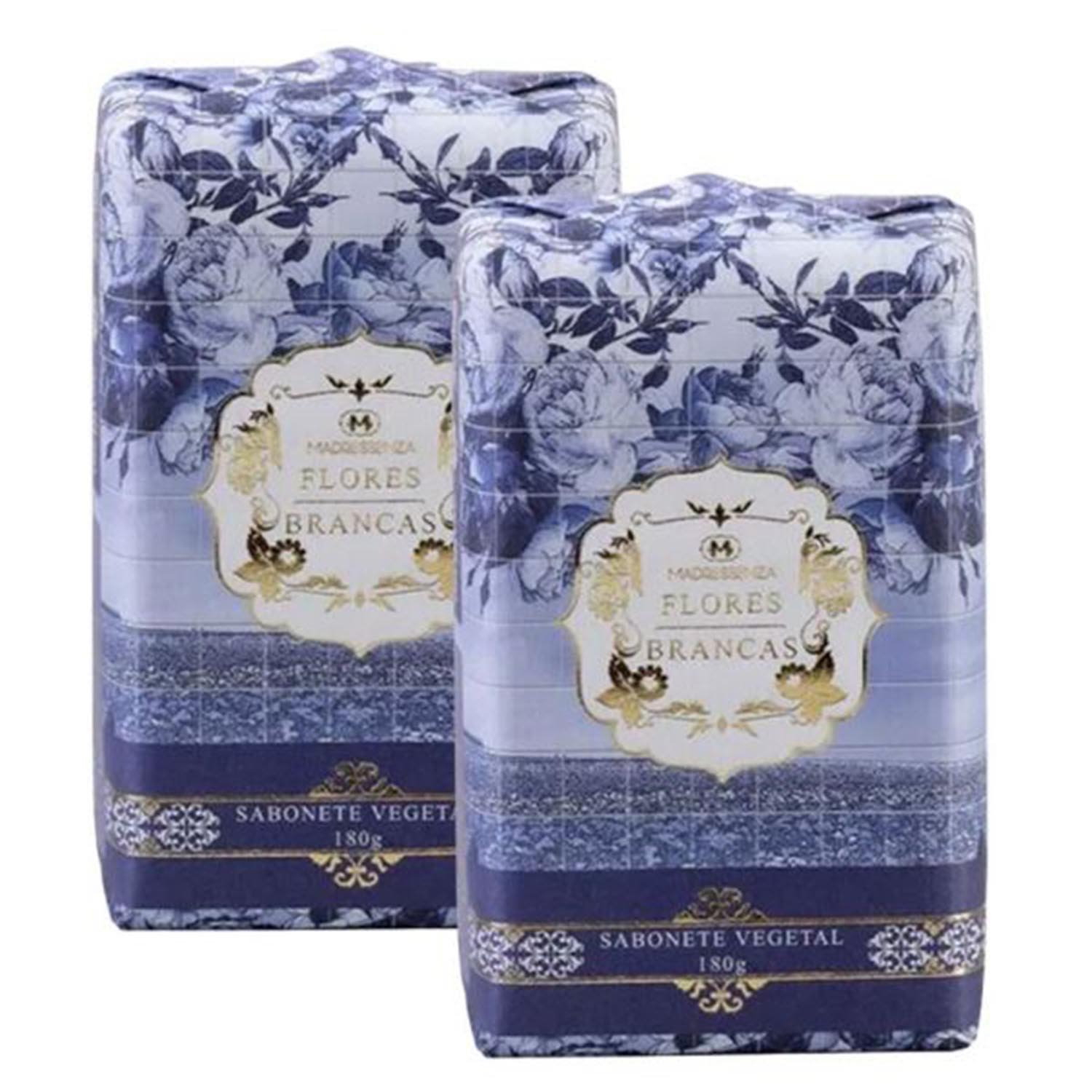 Kit Sabonetes em Barra Madressenza Flores Brancas 2x180g