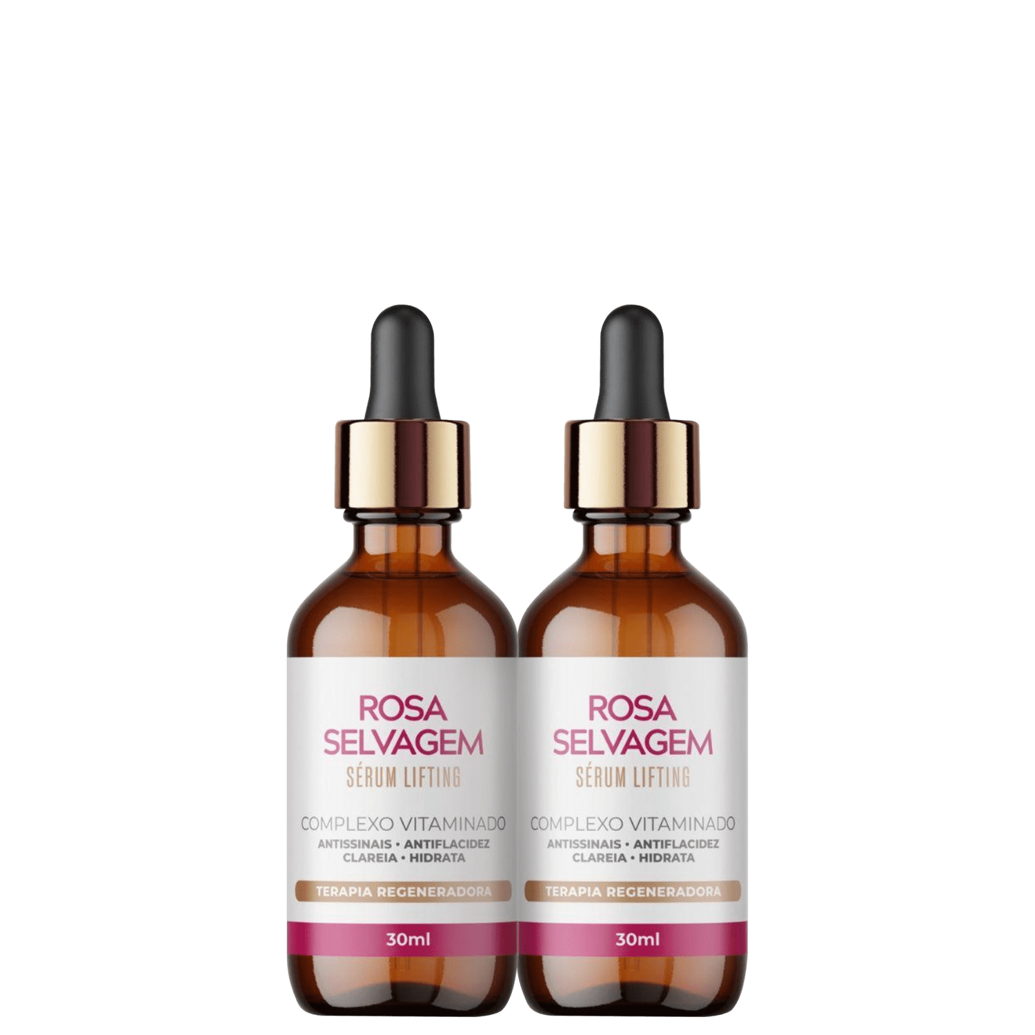 Kit 2 Un Sérum Lifting Complexo Vitaminado Rosa Selvagem 30ml