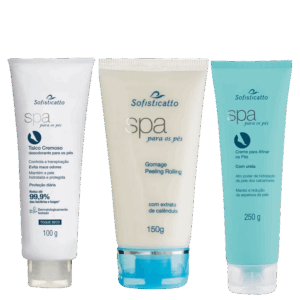 Kit 3 Cremes de Pé com Ureia Hidrata Esfolia e Desodorante Evita Rachadura e Chulé 1 Unidade