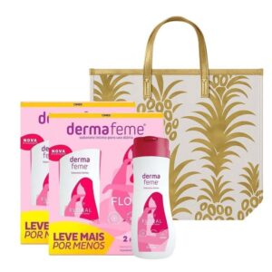 Kit Sabonete Íntimo Cimed Dermafeme Floral 4 unidades 200ml + Bolsa Abacaxi