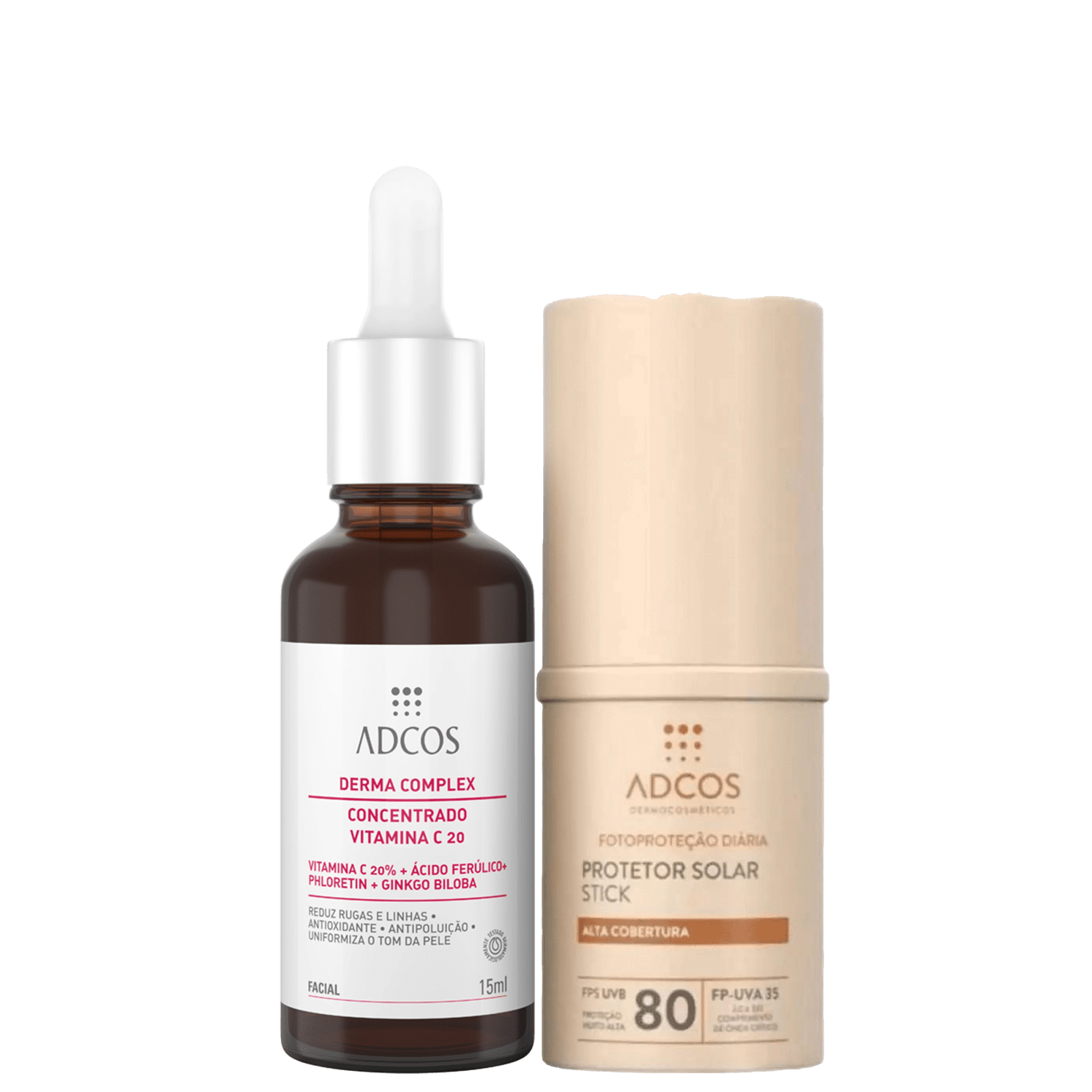 Kit Adcos Derma Complex Stick FPS80 Peach 2 Produtos