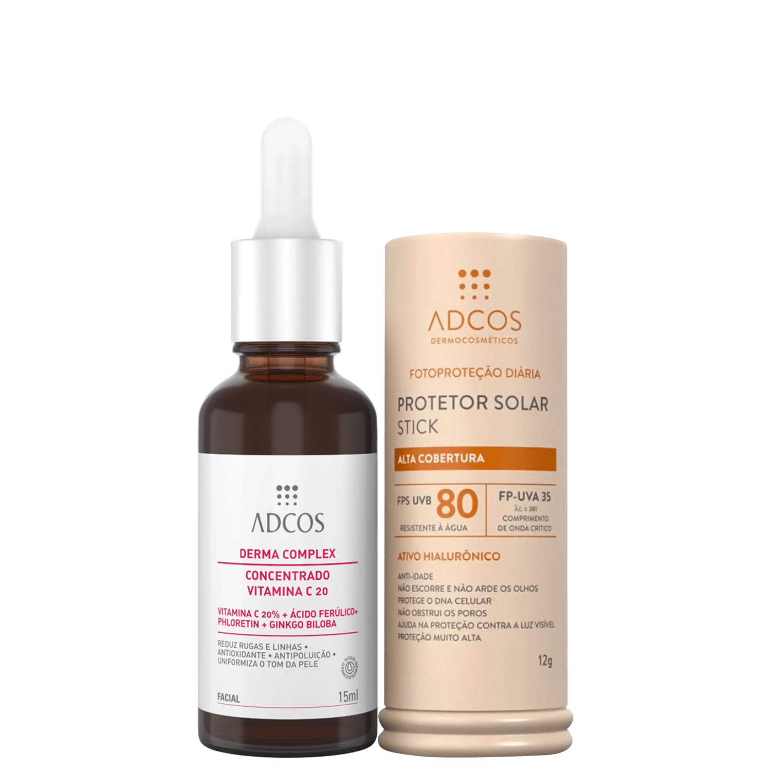 Kit Adcos Derma Complex Stick FPS80 Pecan 2 Produtos