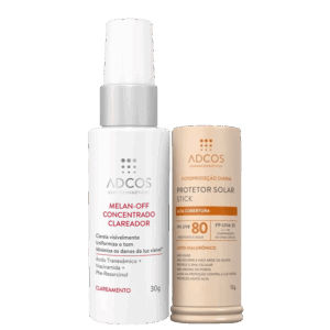 Kit Adcos Melan-Off Concentrado Fotoproteção Diária Stick FPS 80 Nude 2 Produtos