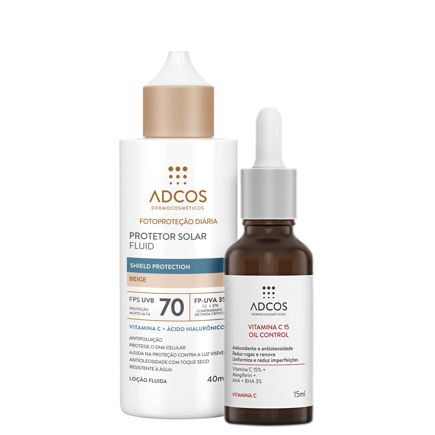 Kit Adcos Proteção Diária Beige Vitamina C 15 2 Produtos