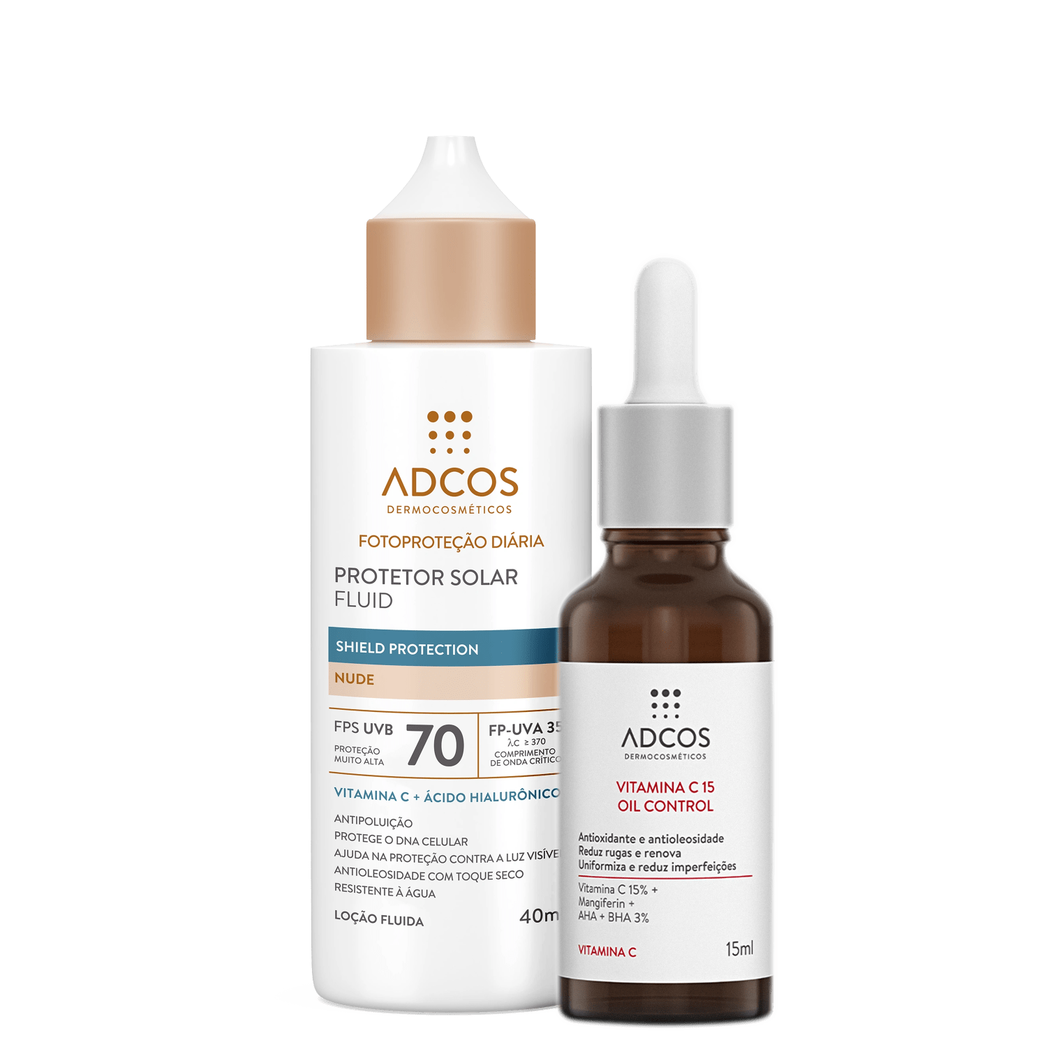 Kit Adcos Proteção Diária Nude Vitamina C 15 2 Produtos