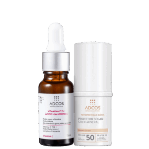 Kit Adcos Vitamina C 15 Stick Mineral Translúcido FPS 50 2 Produtos
