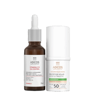 Kit Adcos Vitamina C Stick Ultraleve FPS50 Beige 2 Produtos Kit Adcos Vitamina C Stick Ultraleve FPS50 Beige 2 Produtos