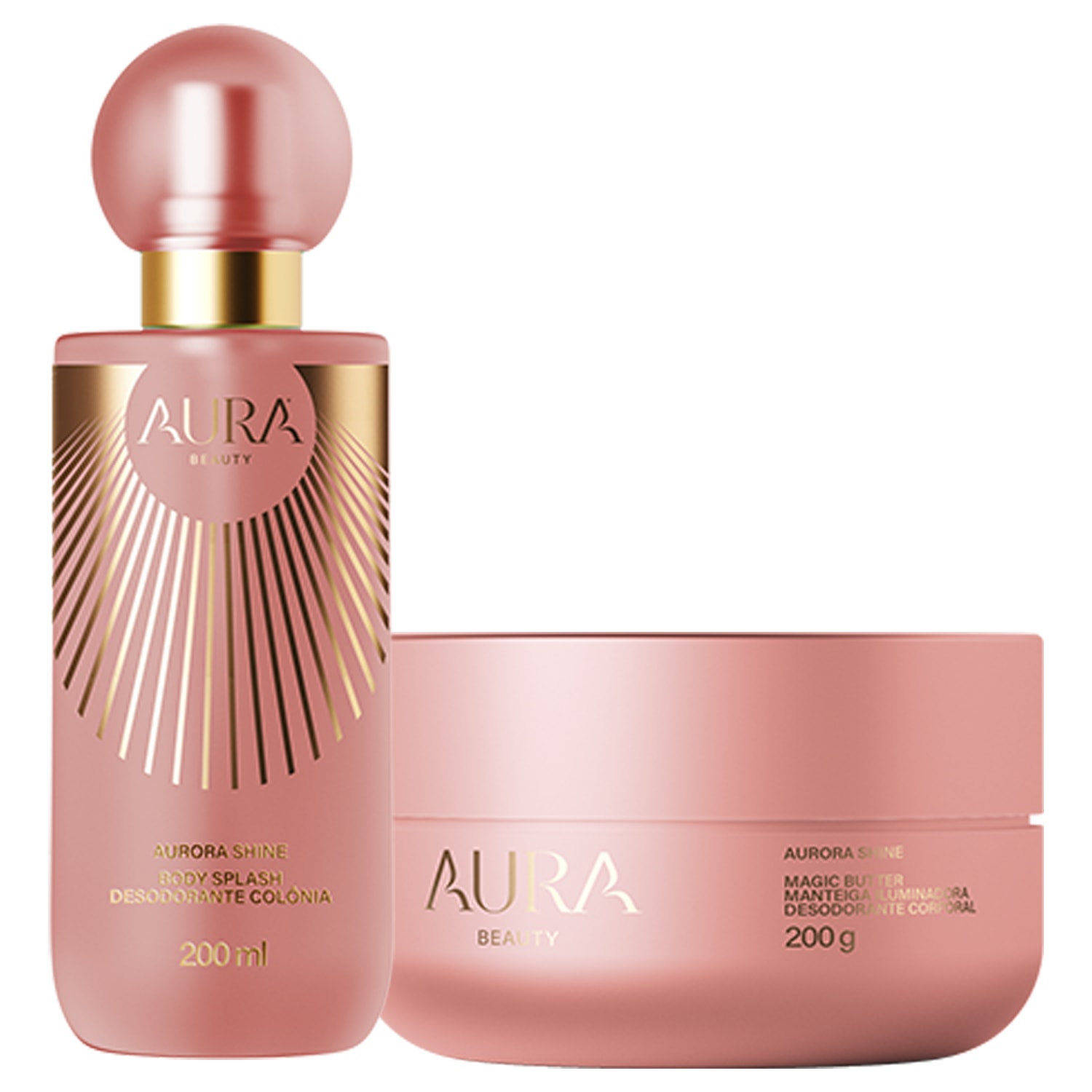 Kit Aura Beauty by Jade Picon Aurora Shine: Manteiga Iluminadora Maggic Butter 200g + Body Splash 200ml