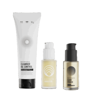 Kit Skincare Beyoung Básico Dourado Cleanser Oil Control 90g Booster 30ml Glow Primer Gold 30ml 3 unidades
