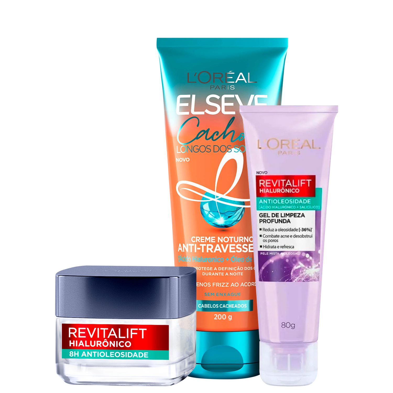 Kit Beleza na Web L’Oréal Paris Revitalift Hialurônico & Elseve L’Oréal Paris Cachos dos Sonhos 3 Produtos