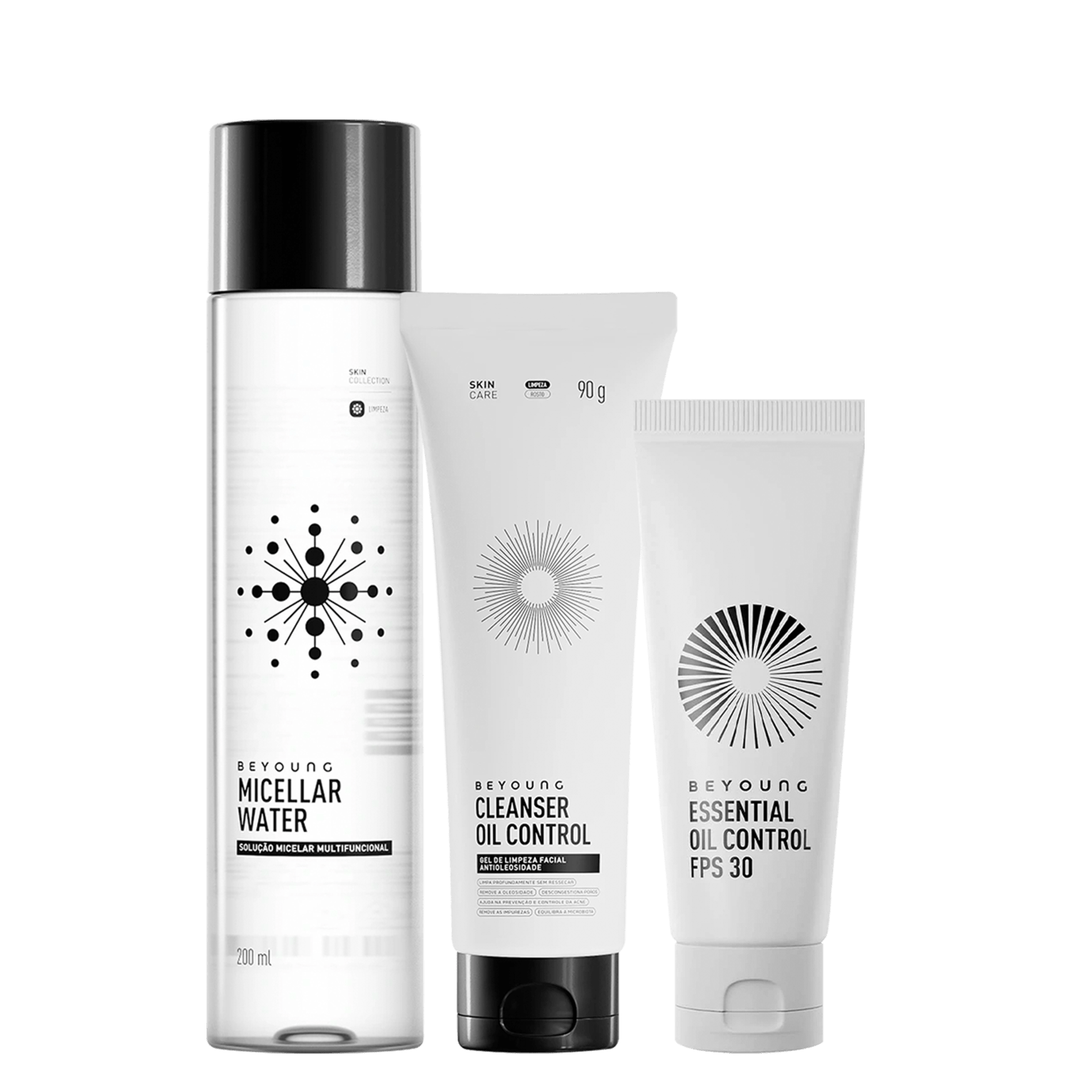 KIT BEYOUNG LIMPEZA E PROTEÇÃO MICELLAR WATER 200ML