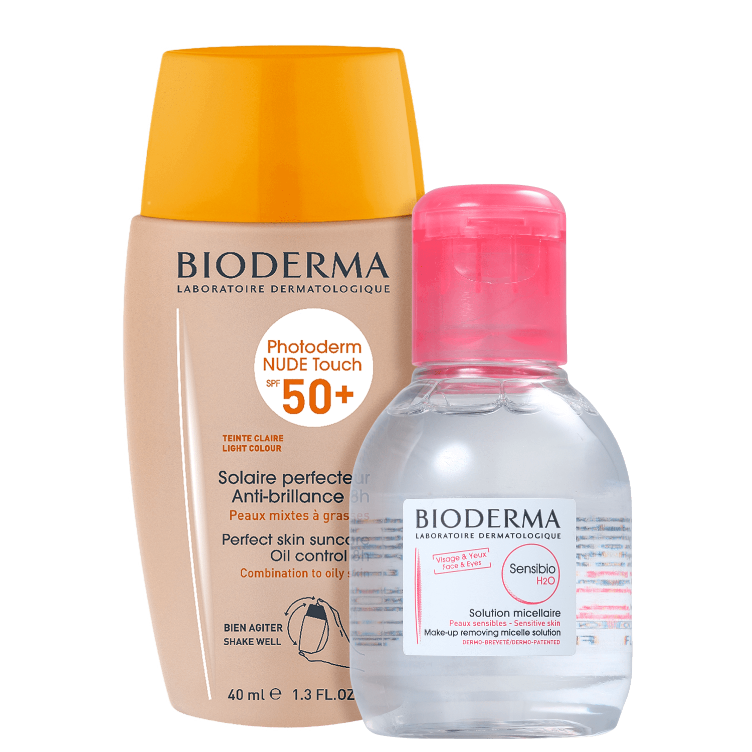 Kit Bioderma Sensibio H2O Photoderm Nude Touch Claro 2 Produtos