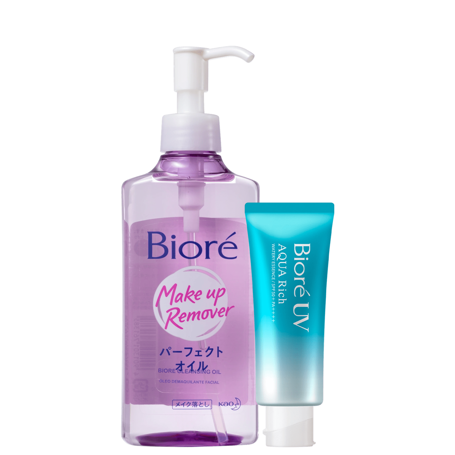 Kit Bioré UV Aqua Rich Watery Essence Make Up Remover FPS50 2 Produtos