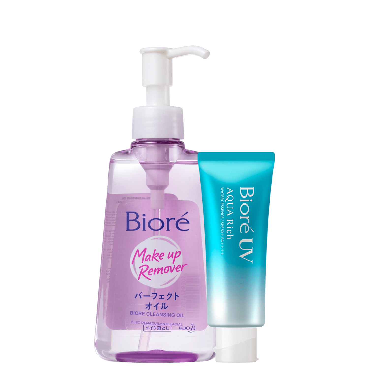 Kit Bioré UV Aqua Rich Watery Essence Make Up Remover FPS50 Travel 2 Produtos