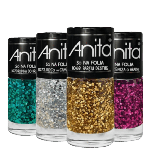Kit com 4 Esmaltes Anita Coleção Só Na Folia 4un Kit com 4 Esmaltes Anita Coleção Só Na Folia 4un