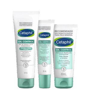 Kit Cetaphil Oil Control Pele Mista a Oleosa e Sensível 3 Produtos