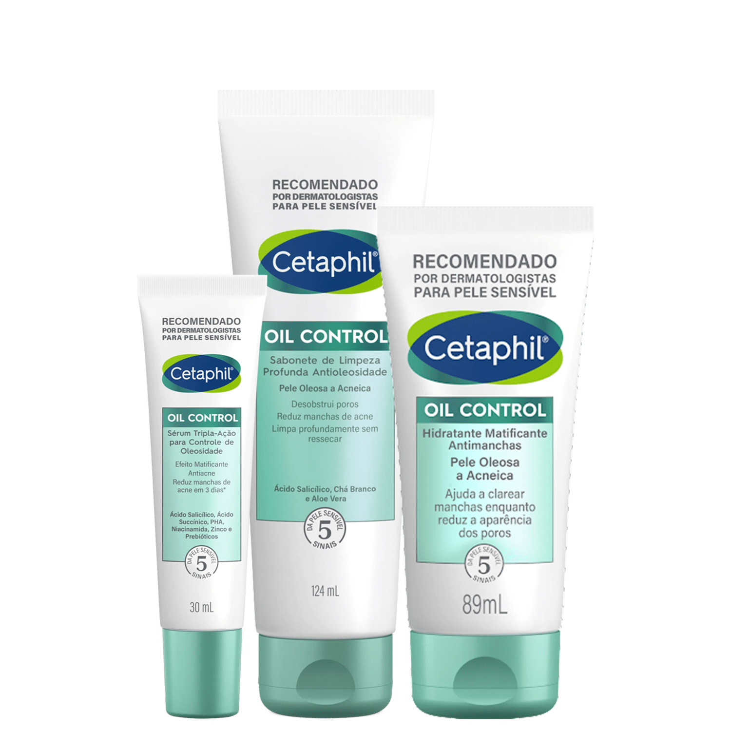 Kit Cetaphil Oil Control Pele Oleosa e Acneica 3 Produtos