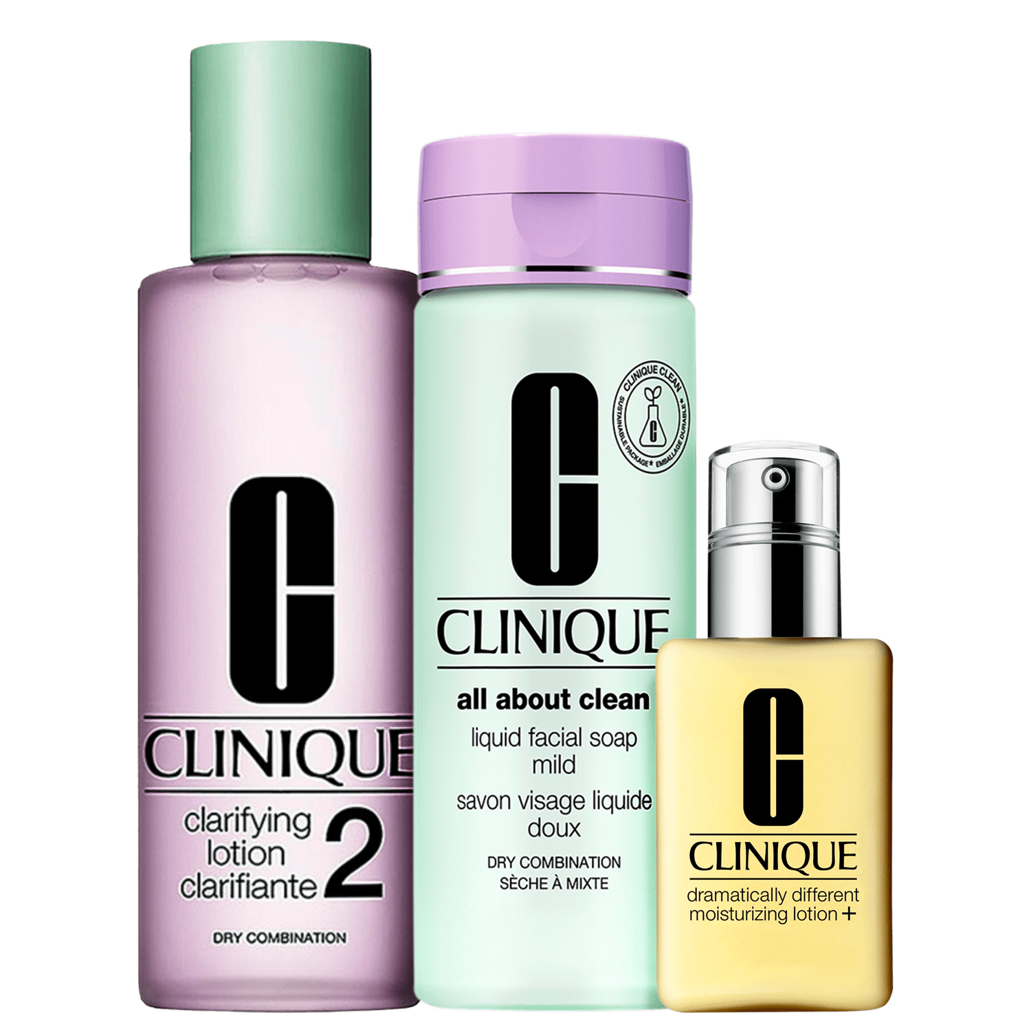 Kit Clinique Sistema 3 Passos Pele 2 Extra 3 Produtos