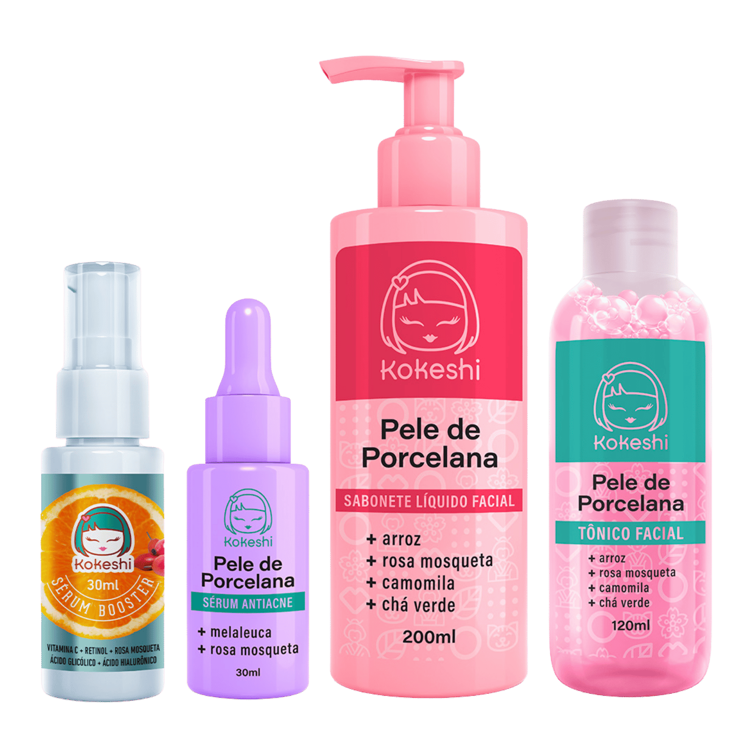 Kit Cuidado Completo Antiacne Vit C Limpeza Tonificação