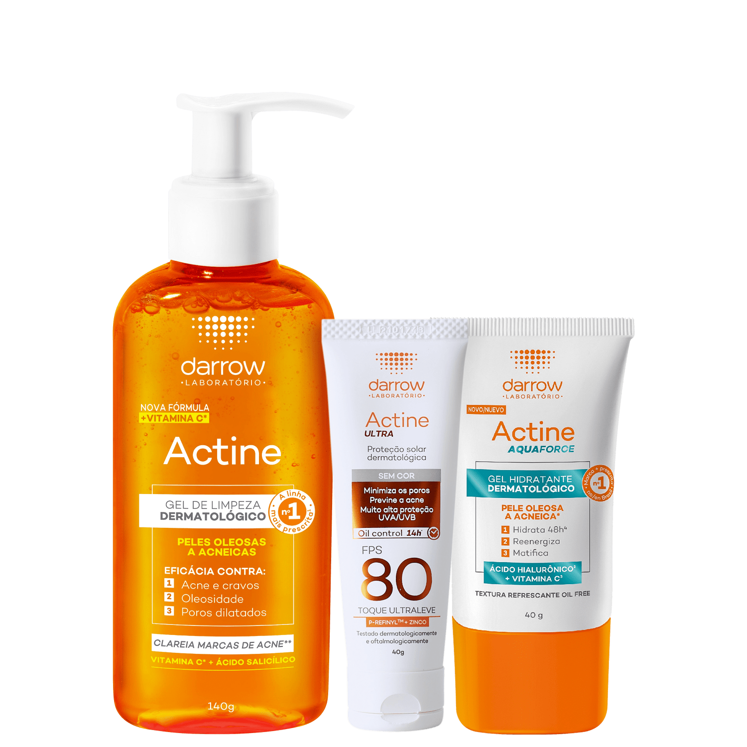 Kit Darrow Actine Cuidado Completo 3 Produtos