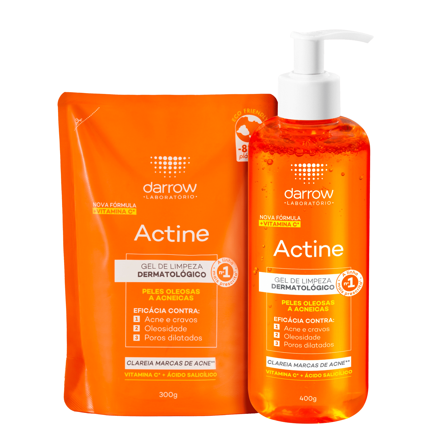 Kit Darrow Actine Gel de Limpeza Facial com Refil 2 Produtos