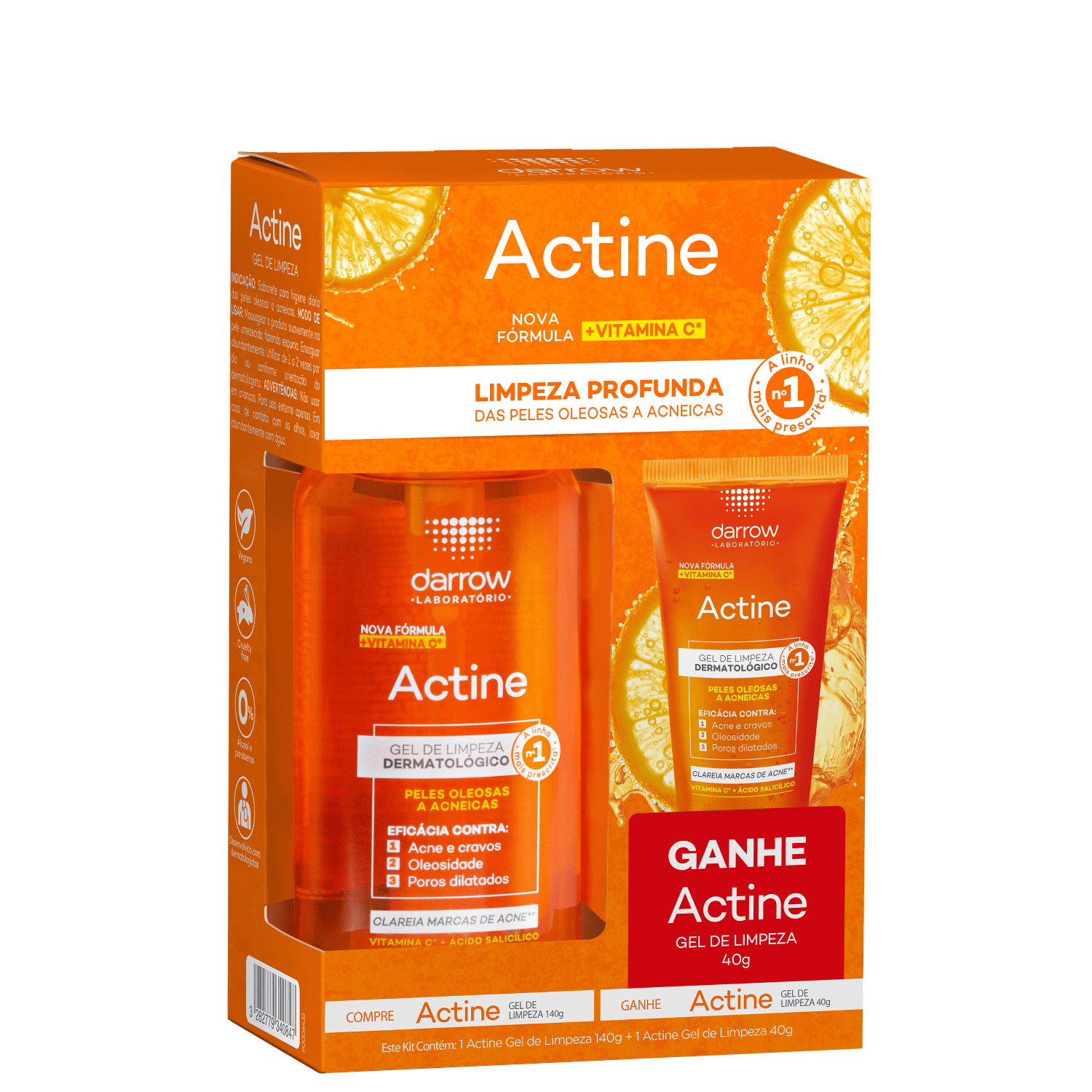 Kit Darrow Actine Gel de Limpeza Facial Duo 2 Produtos