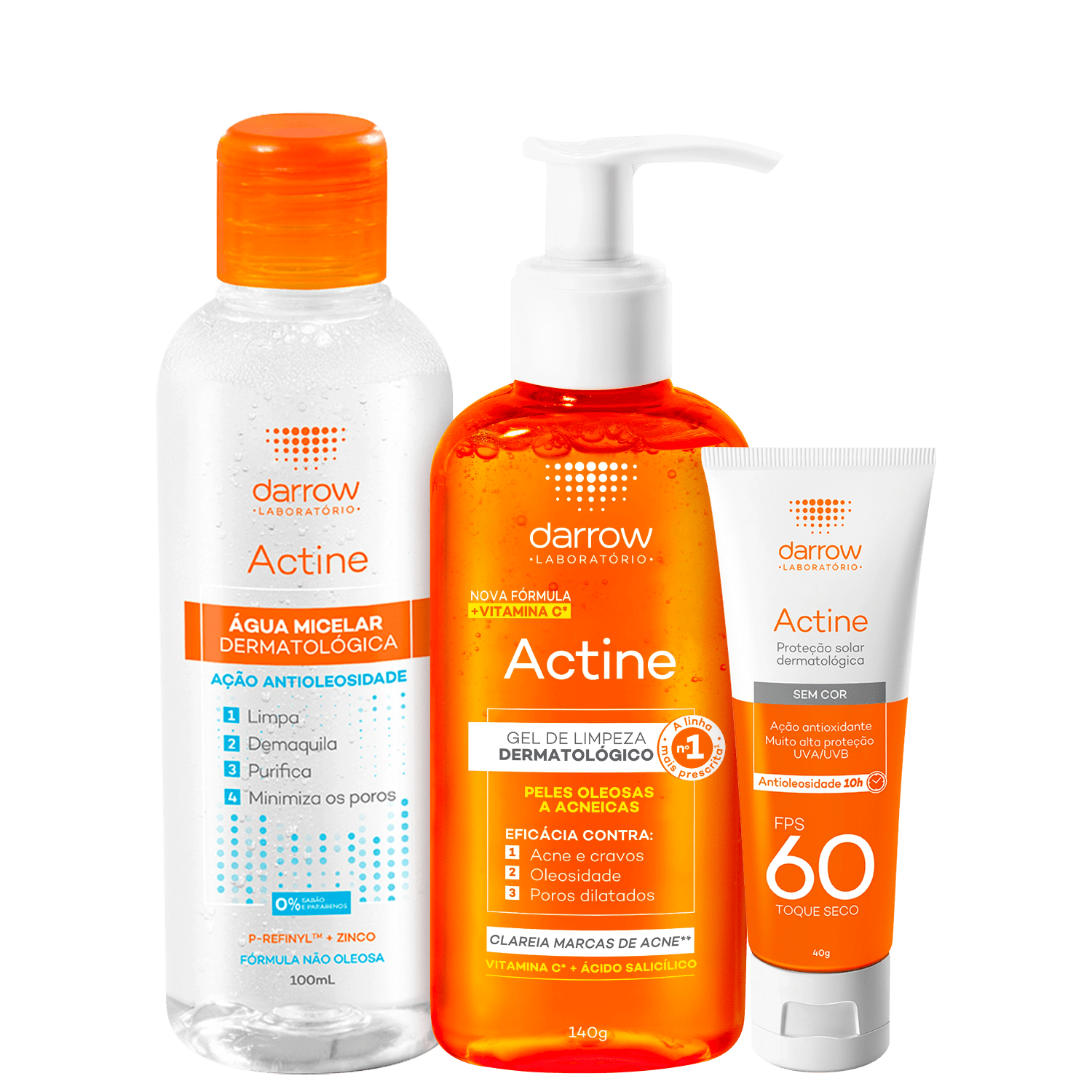 Kit Darrow Actine Limpeza e Proteção 3 Produtos