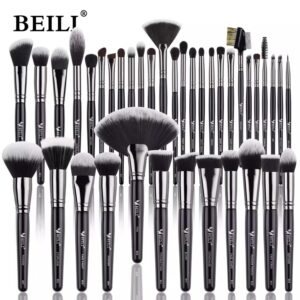 Kit Pincel BEILI BX Profissional Maquiagem Preto Pó Base Mistura 38 peças
