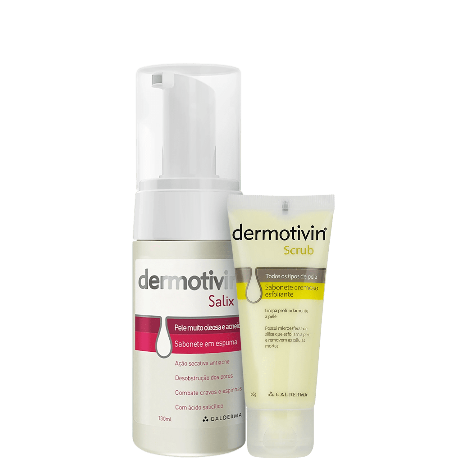 Kit Dermotivin Esfoliação e Sabonete em Espuma Pele Acneica 2 Produtos