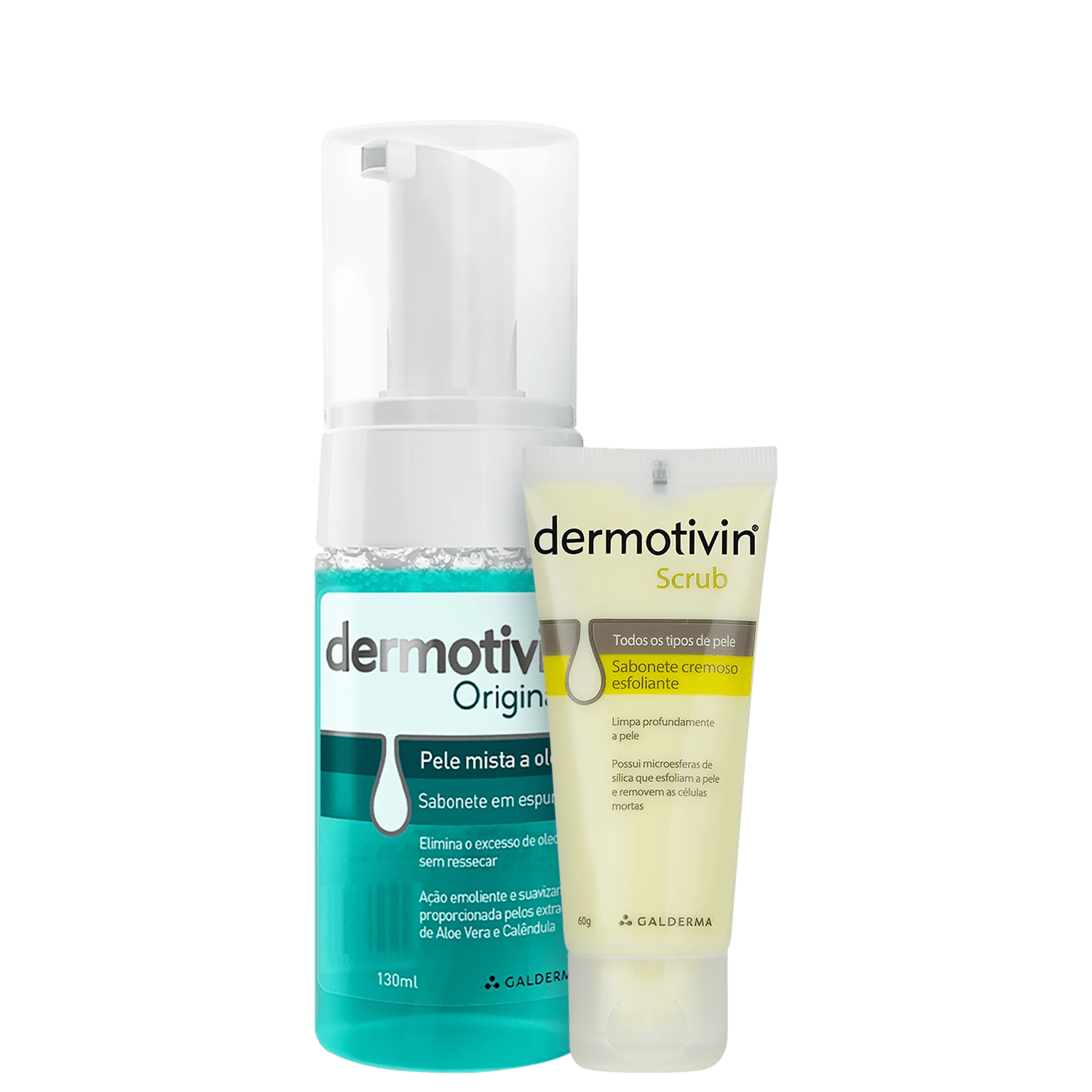 Kit Dermotivin Esfoliação e Sabonete em Espuma Pele Mista 2 Produtos