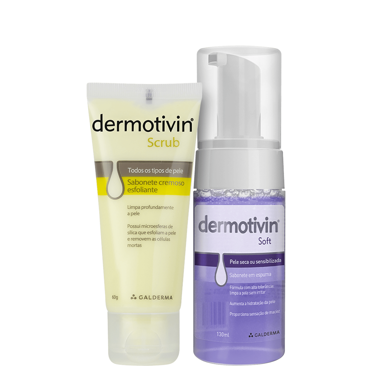 Kit Dermotivin Esfoliação e Sabonete em Espuma Pele Seca ou Sensível 2 Produtos