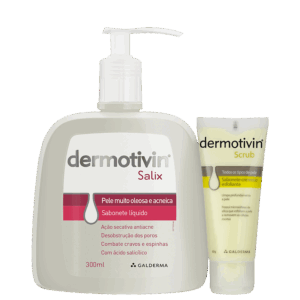 Kit Dermotivin Esfoliação e Sabonete Líquido Pele Acneica 2 Produtos Kit Dermotivin Esfoliação e Sabonete Líquido Pele Acneica 2 Produtos