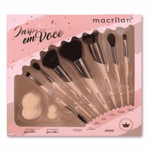 Kit Macrilan ED200 Inspirado em Você 7 Pincéis e 2 Esponjas