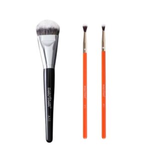 Kit Pincel Macrilan BT10 BT11 A32 Esfumar Linha Beauty Tools Profissional para Base